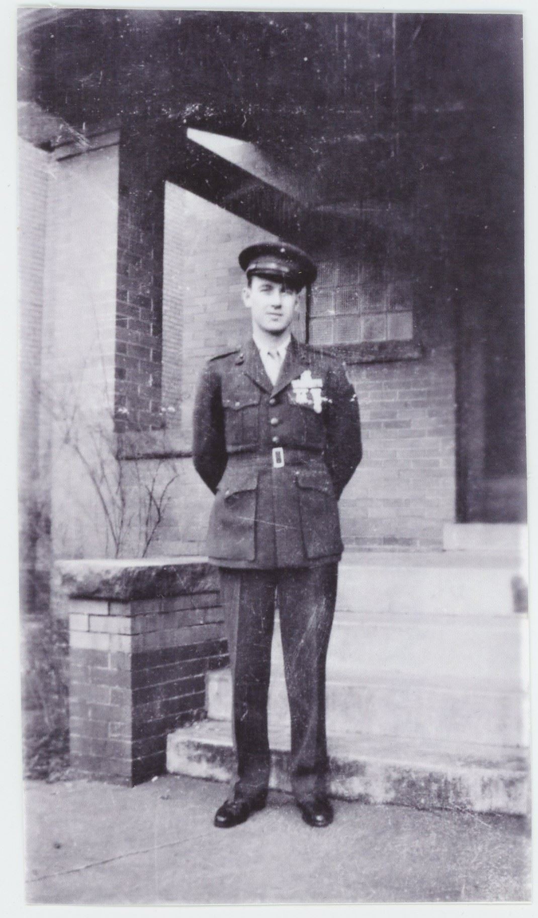 Black and white photograph of a man in a military uniform.